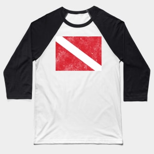 Grunge Scuba Diving Flag Baseball T-Shirt